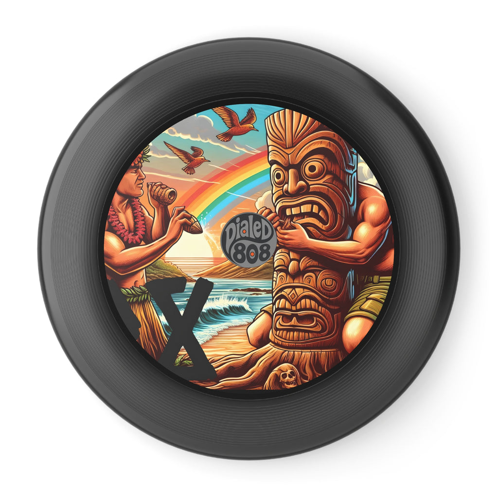Tiki Totem Throwback LP Frisbee - Island Graphic Flying DiscDisc - D D