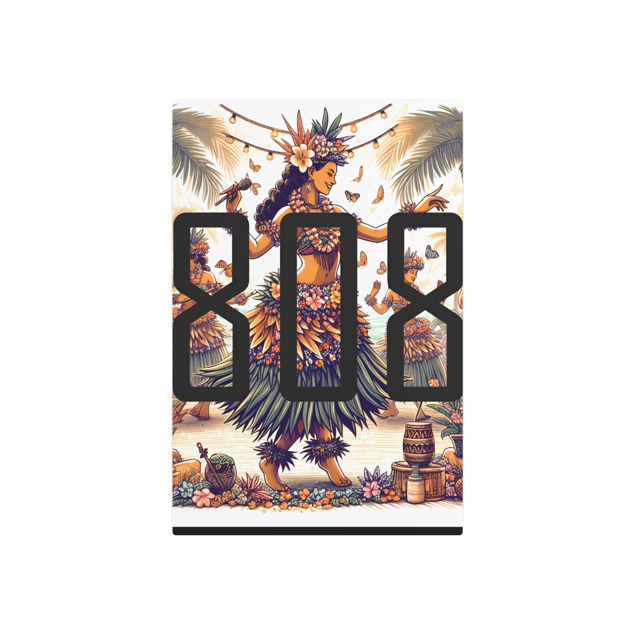 Hula Princess 808 Aluminum Wall Art - Island Home Decor - D D