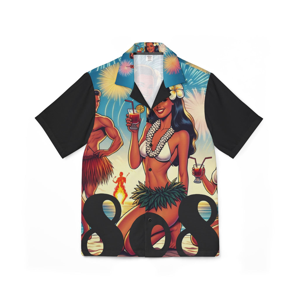 Waikiki Beach 808 Aloha Shirt - Men's Island Button up
