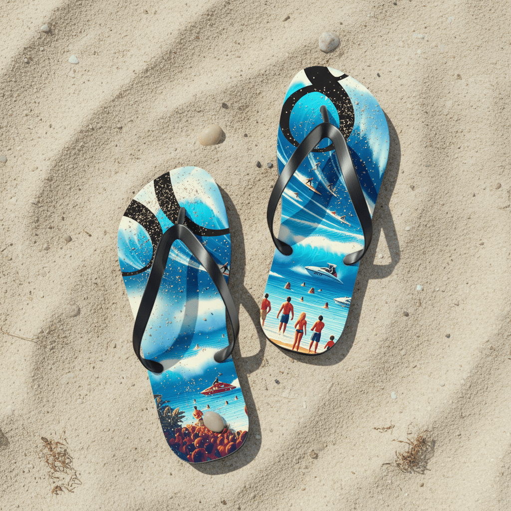 Big Wave Dave 808 Island Slippahs - Unisex Graphic Flip Flops - D D