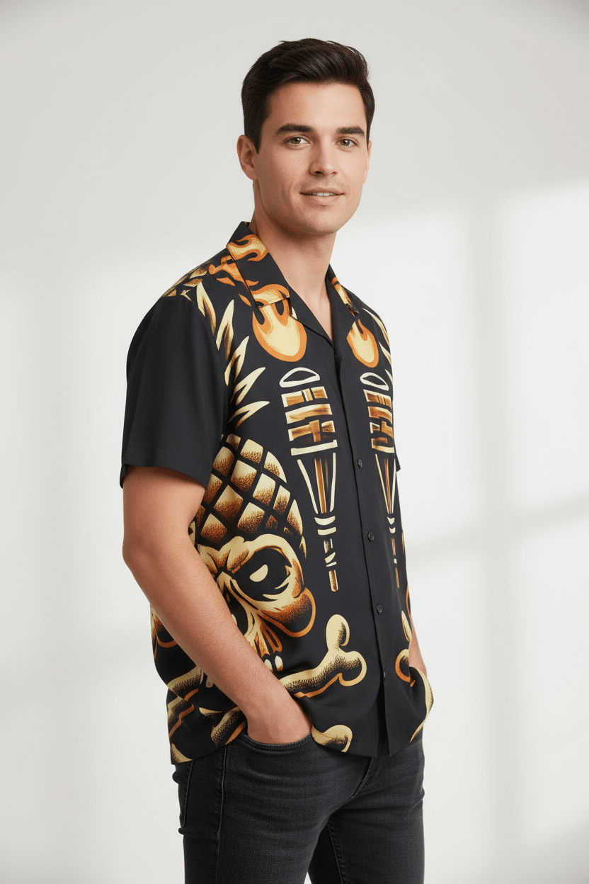 Tropical Gangstah 808 Aloha Shirt - Men's Island Button up - D D
