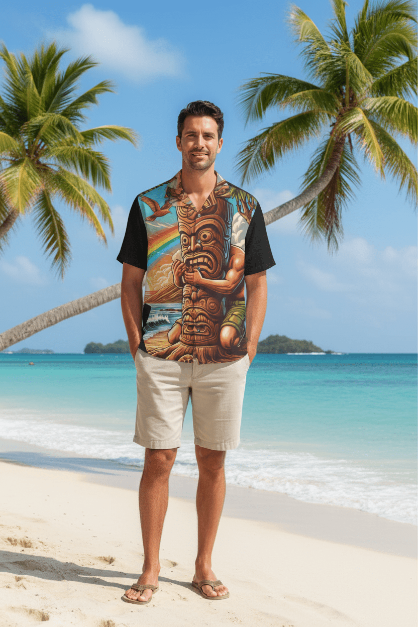 Tiki Totem 808 Aloha Shirt - Men's Island Button up - D D