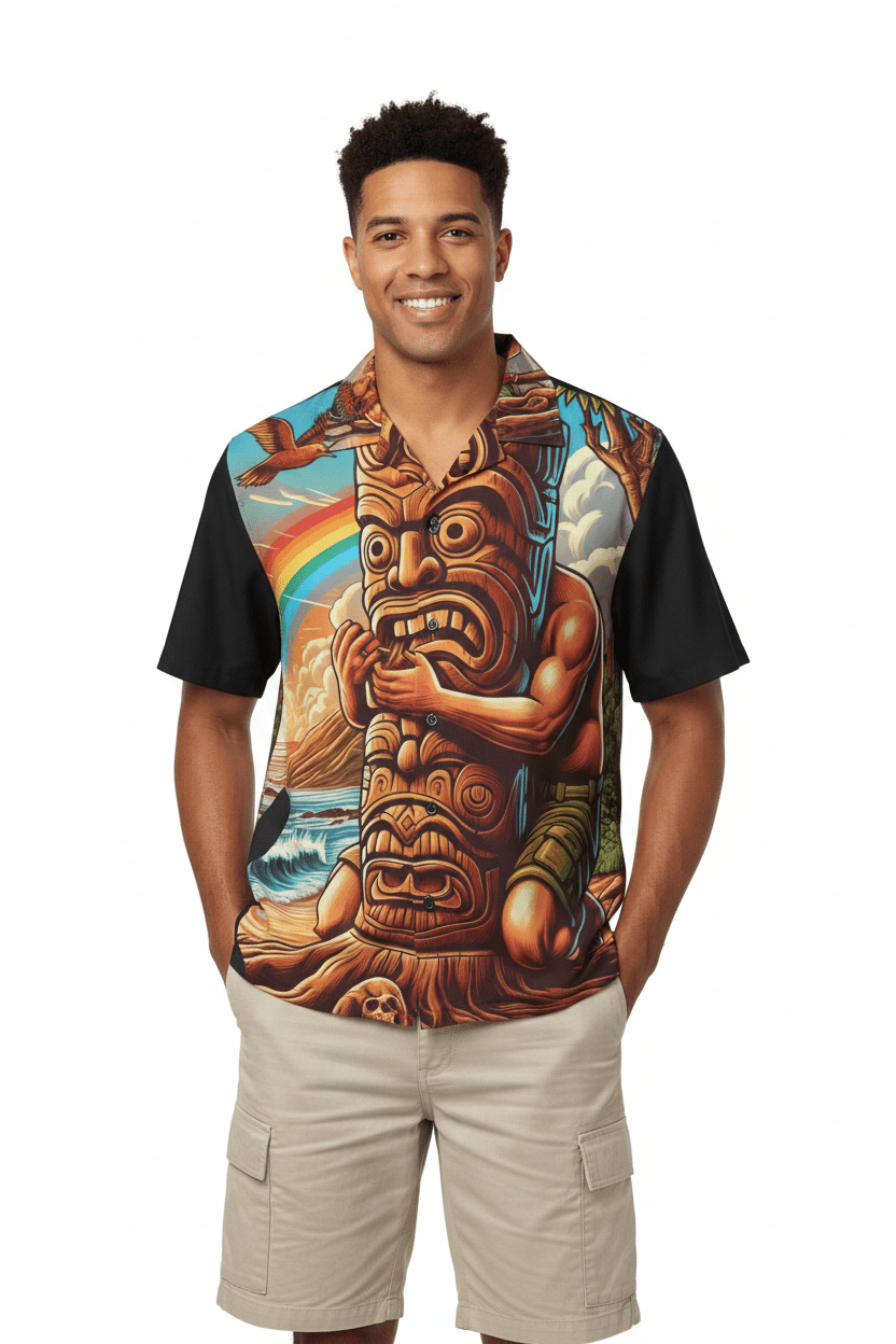 Tiki Totem 808 Aloha Shirt - Men's Island Button up - D D