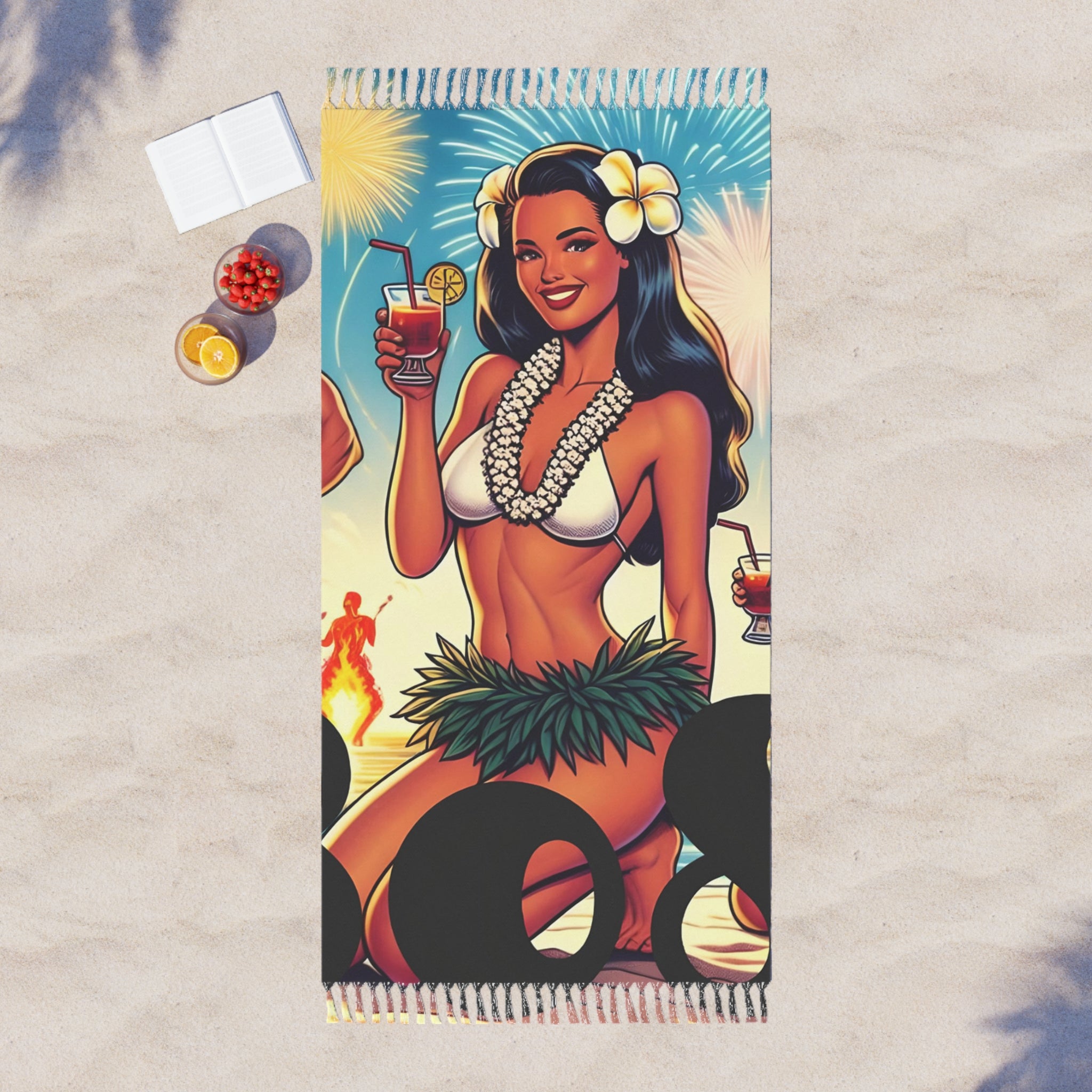 Waikiki Beach 808 Oversized Pareo - Women's Beachwear