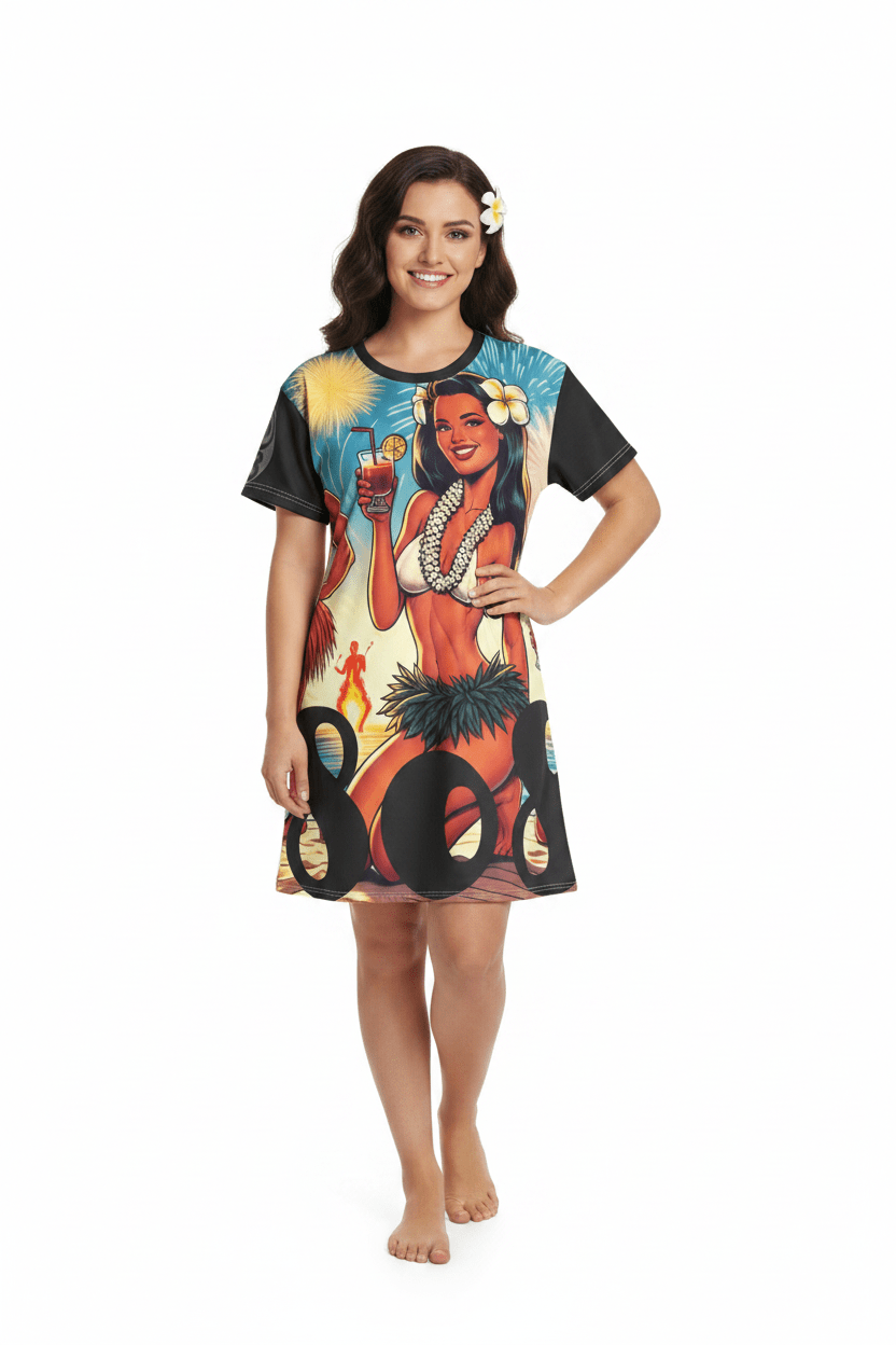 Waikiki Beach 808 Little Beach Dress - Women's Island Beachwear - D D