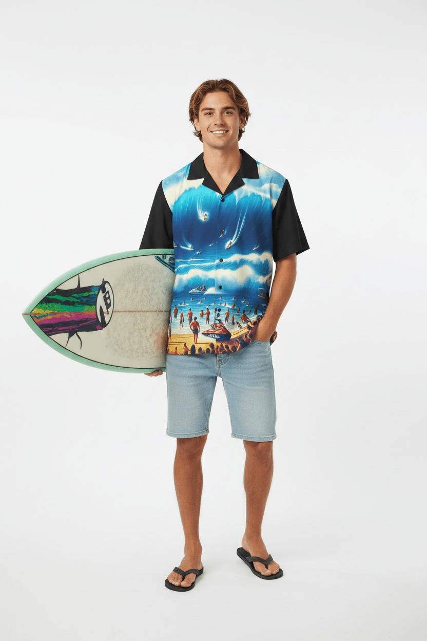 Big Wave Dave 808 Aloha Shirt - Men's Island Button up - D D