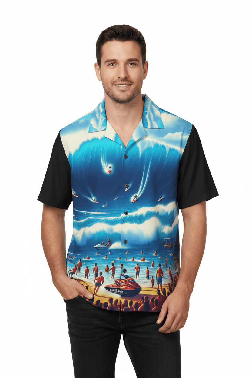 Big Wave Dave 808 Aloha Shirt - Men's Island Button up - D D