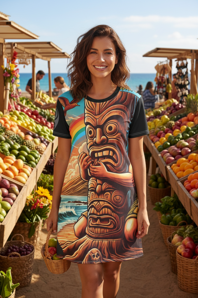 Tiki Totem 808 Little Beach Dress - Women's Island Beachwear - D D