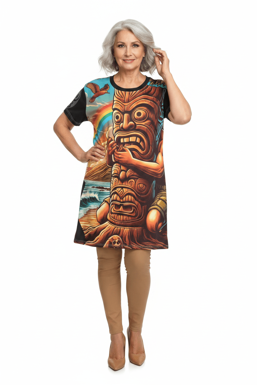 Tiki Totem 808 Little Beach Dress - Women's Island Beachwear - D D