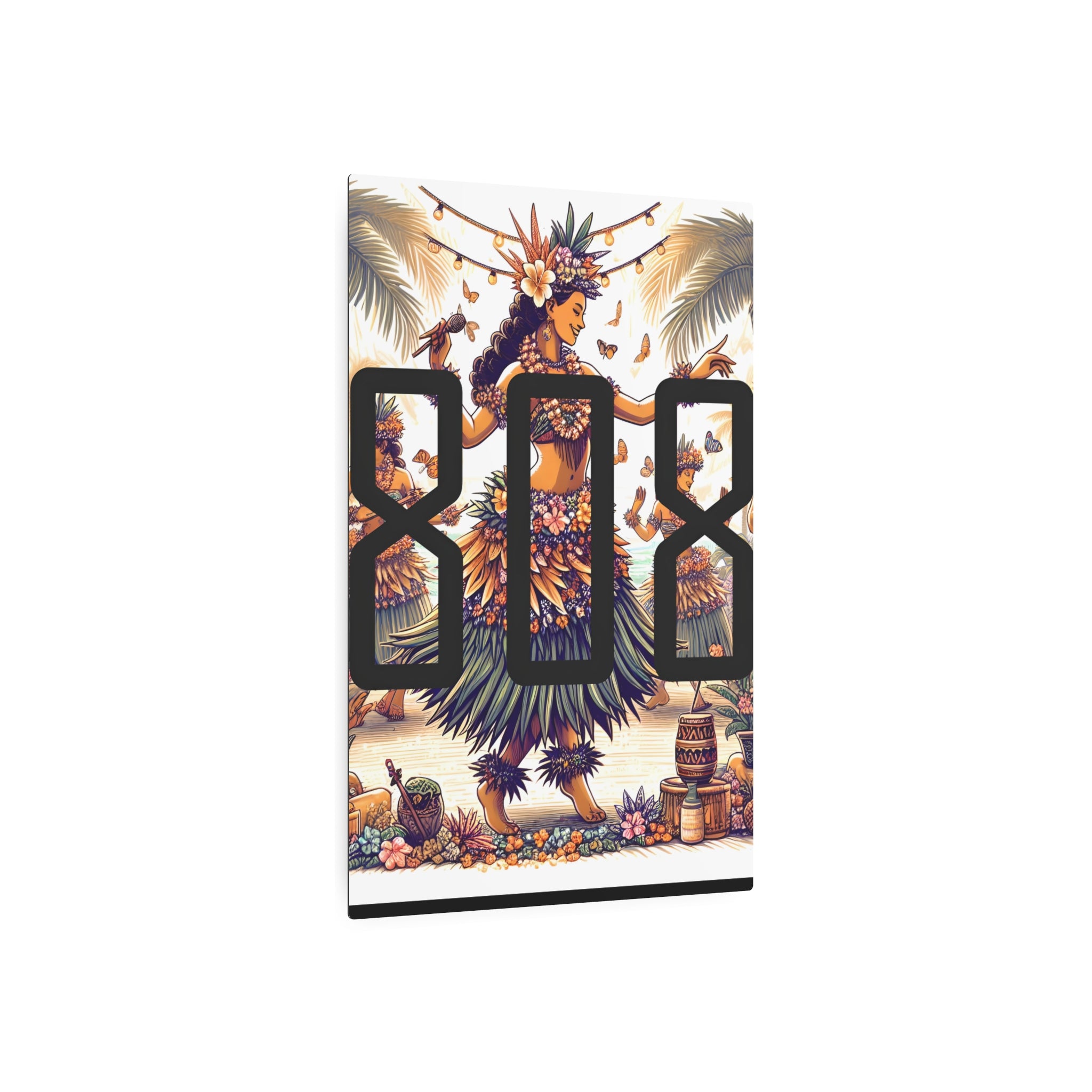 Hula Princess 808 Aluminum Wall Art - Island Home Decor - D D