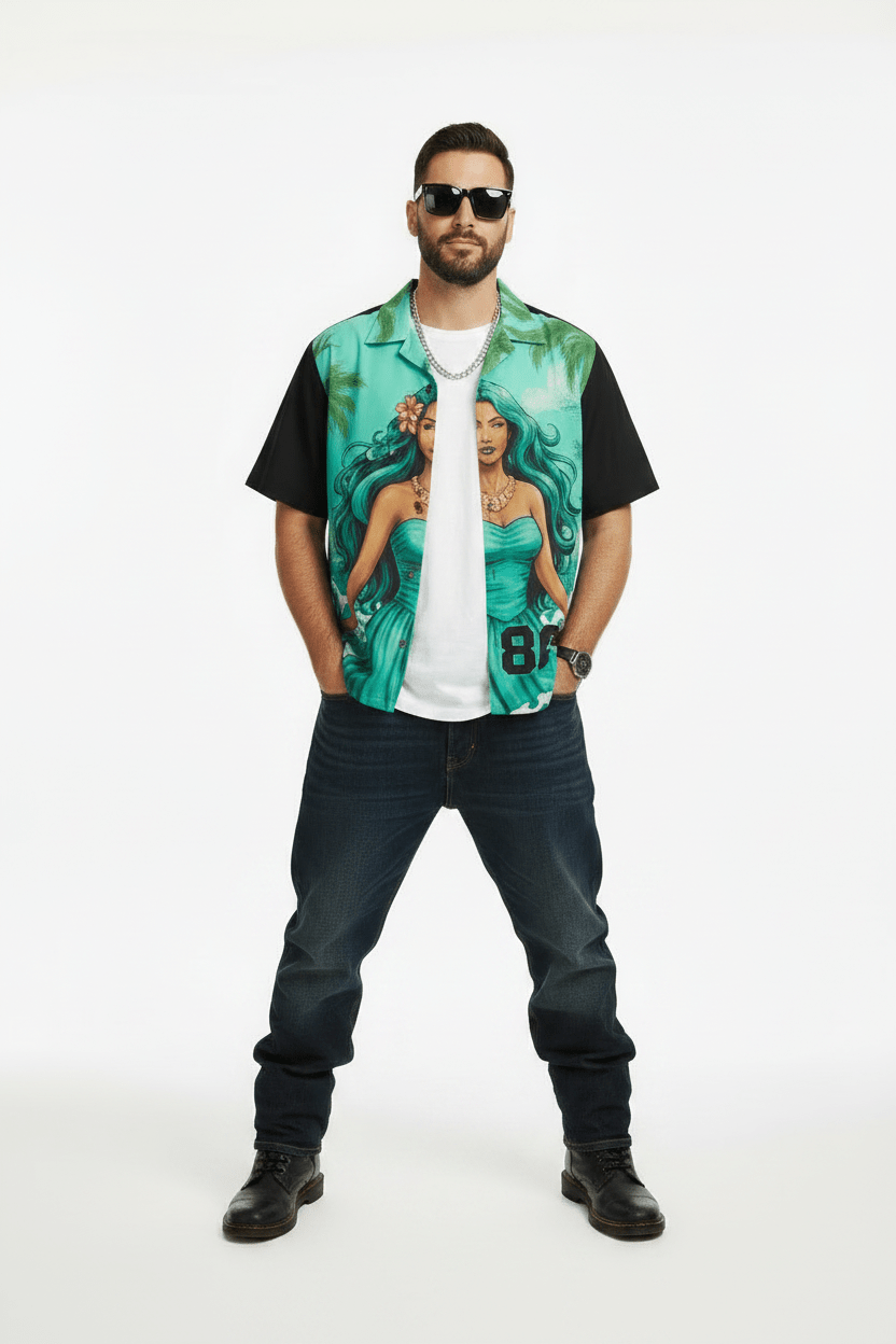 Emerging Sea 808 Aloha Shirt - Men's Island Button up - D D